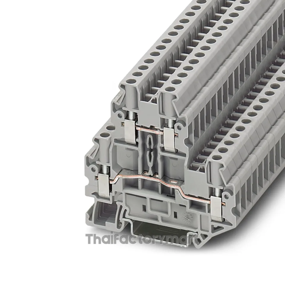 Terminal Block, Screw, 4 Poles, 800V, 30A, 0.14 ... 6mm², Grey รูปที่ 2