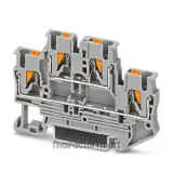 Terminal Block, Push-In, 4 Poles, 500V, 22A, 0.14 ... 4mm², Grey photo 1