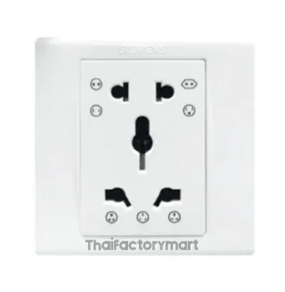 GROUNDING UNIVERSAL SOCKET 2+3 PIN FLAT AND ROUND WITH SAFETY SHUTTER - DELTA AZIO