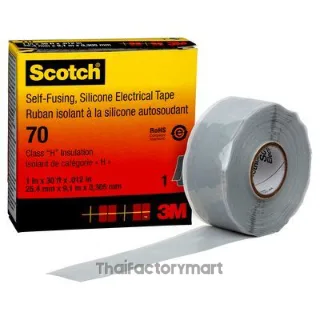 Scotch® Self-Fusing Silicone Rubber Electrical Tape 70 เทปพันสายไฟ , 1 นิ้ว x 36 หลา, 24ม้วนต่อกล่อง