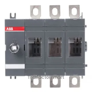 3-pole, front operated, base mounted switch-diconnector with black IP65 handle and shaft, terminal bolt kit included - 1SCA120514R1001