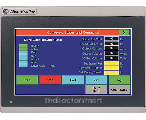 PanelView 800, 7 in HMI Terminal, Touch Screen TFT, Serial and Ethernet ports รูปที่ 2
