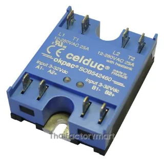 Celduc 2 x 25 A Solid State Relay, Zero Cross, Panel Mount, Thyristor, 280 V ac Maximum Load