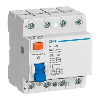 200367 Chint NL1-63 Residual Current Circuit Breaker (RCCB) 4P 63A 300mA Type A 10kA