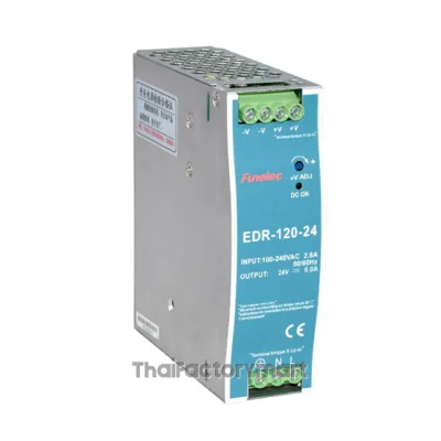 EDR-120-24, DIN Rail Power Supply, 88%, 24V, 5A, 120W, Adjustable รูปที่ 3