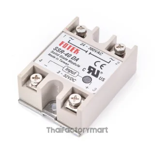 โซลิดสเตตรีเลย์ SSR-40DA ,Input :3-32VDC ,Output :24-380VAC 40A