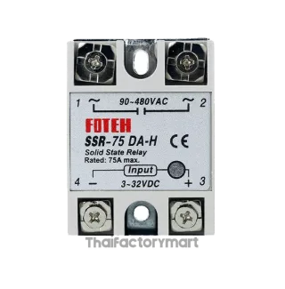 โซลิดสเตตรีเลย์ SSR-75DA-H ,Input : 3-32VDC ,Output : 90-480VAC 75A SSR-75DAH