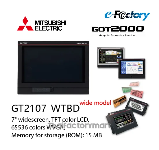 GOT2000;7"wideTFT;DC;WVGA;65k colors;RS-422/485;RS-232;USB;Eth;SD;Black photo 2