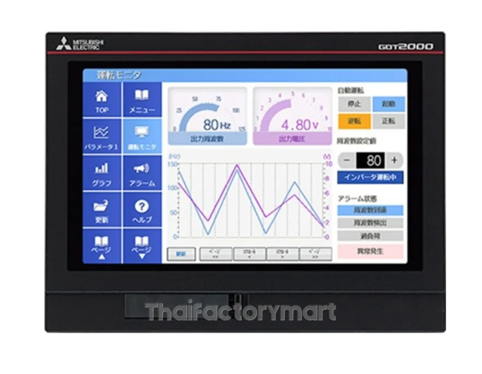 Mitsubishi GT21 Series GOT2000 Touch Screen HMI 7 in LCD 800 x 480pixels Black รูปที่ 3