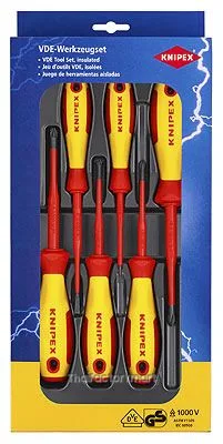 00 20 12 V04 Knipex VDE Phillips, Pozidriv, Slotted Screwdriver Set 6 Piece