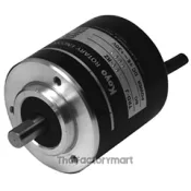 Koyo Encoder, Incremental, Medium Duty, 1024 Pulses per Revolution, 8mm Solid Shaft, 50mm Diameter Body, 5VDC, Line Driver (Differential - 26LS31), IP65 (Waterjet Proof), 0.5 meter Cable, Tinned Ends, Mounting Screws included