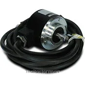 Koyo Encoder, Absolute (Gray Code), Medium Duty, 512 Pulses per Revolution (9 bit), 8mm Solid Shaft, 50mm Diameter Body, 10-26VDC, NPN Open Collector, IP65 (Waterjet Proof), 2 meter Cable, Tinned Ends, Mounting Screws included