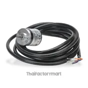 Koyo Encoder, Incremental, Light Duty, 1000 Pulses per Revolution, 4mm Solid Shaft, 25mm Diameter Body, 12-24VDC, NPN Open Collector, IP50 (Dust Proof), 2 meter Cable, Tinned Ends, Mounting Screws included