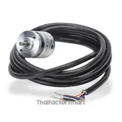Koyo Encoder, Incremental, Light Duty, 100 Pulses per Revolution, 4mm Solid Shaft, 25mm Diameter Body, 12-24VDC, NPN Open Collector, IP50 (Dust Proof), 2 meter Cable, Tinned Ends, Mounting Screws included