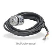 Koyo Encoder, Incremental, Light Duty, 100 Pulses per Revolution, 4mm Solid Shaft, 25mm Diameter Body, 5VDC, Line Driver (Differential - 26C31), IP50 (Dust Proof), 2 meter Cable, Tinned Ends, Mounting Screws included