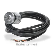 Koyo Encoder, Incremental, Light Duty, 1024 Pulses per Revolution, 4mm Solid Shaft, 25mm Diameter Body, 5-12VDC, NPN Open Collector, IP50 (Dust Proof), 2 meter Cable, Tinned Ends, Mounting Screws included