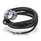 Koyo Encoder, Incremental, Light Duty, 500 Pulses per Revolution, 4mm Solid Shaft, 25mm Diameter Body, 5VDC, Line Driver (Differential - 26C31), IP50 (Dust Proof), 2 meter Cable, Tinned Ends, Mounting Screws included