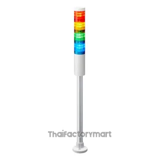 LR4-402PJNW-RYGB 40mm 4-tier, UL CE IP65 DC 24V, Pole Mount with Circular Bracket and Cable, No Flashing/Buzzer, Off-white