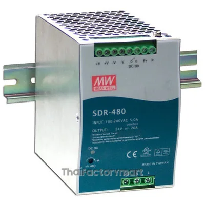 SDR-480-48, DIN Rail Power Supply, 94%, 48V, 10A, 480W, Adjustable รูปที่ 2