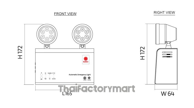 SUNNY โคมไฟฉุกเฉิน รุ่น MEM209CD2 LED 9W สำรองไฟได้นาน 2 ชม. | ระบบ Auto Test | รองรับ Remote Test | แจ้งเตือนให้ชาร์ทแบตเตอรี่ด้วยเสียง | Motion Sensor รูปที่ 2