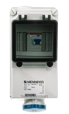 Mennekes IP44 Blue Wall Mount 3P Industrial Power Socket, Rated At 16A, 230V