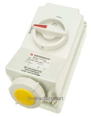 Mennekes Switchable IP67 Interlocked Socket 2P+E, Earthing Position 4h, 16A, 110V