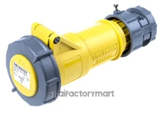 Mennekes PowerTOP Series, IP67 Yellow Cable Mount 3P Industrial Power Socket, Rated At 16A, 110V