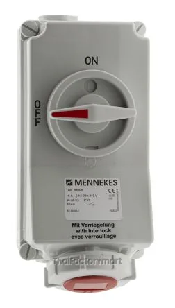 Mennekes Switchable IP67 Interlocked Socket 3P+E, Earthing Position 6h, 16A, 400V