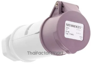 Mennekes IP44 Purple Cable Mount 3P Industrial Power Socket, Rated At 16A, 20 25V