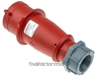 Mennekes IP44 Red Cable Mount 5P Industrial Power Plug, Rated At 32A, 400V,With Phase Inverter