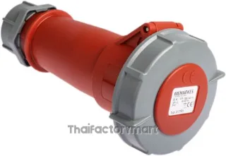 Mennekes AM-TOP Series, IP67 Red Cable Mount 3P+E Industrial Power Socket, Rated At 32A, 415 V