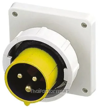 Mennekes IP67 Yellow Panel Mount 2P+E IEC Connector Plug, Rated At 32A, 110 V