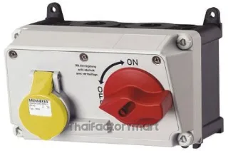 Mennekes Right Angle Switchable IP44 Interlocked Socket 2P+E, Earthing Position 4h, 16A, 110 V