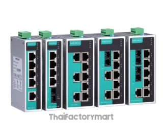 MOXA EDS-208A-S-SC, Unmanaged Ethernet switch with 7 10/100BaseT(X) ports, and 1 100BaseFX single-mode port with SC connector, -10 to 60°C operating temperature