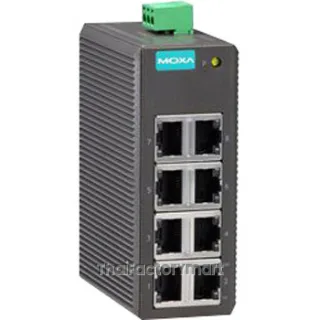 MOXA EDS-208A, Unmanaged Ethernet switch with 8 10/100BaseT(X) ports, -10 to 60°C operating temperature