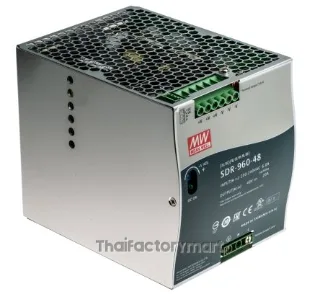 SDR-960-48, DIN Rail Power Supply, 94%, 48V, 20A, 960W, Adjustable