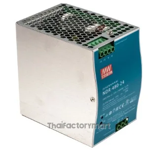 NDR-480-24, DIN Rail Power Supply, 93%, 24V, 20A, 480W, Adjustable