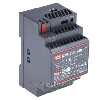 Mean Well KNX-20E-640, DIN Rail Power Supply, 86%, 30V, 640mA, 19.2W, Fixed