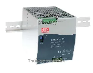SDR-960-24, DIN Rail Power Supply, 94%, 24V, 40A, 960W, Adjustable