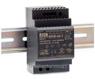 Mean Well HDR-60-48, DIN Rail Power Supply, 91%, 48V, 1.25A, 60W, Adjustable