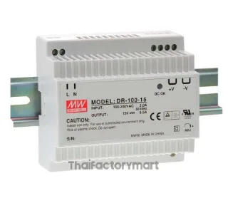 Mean Well DR-100-12, 100W Din Rail Single O/P Class2