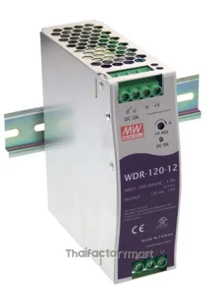 Mean Well WDR-120-48, DIN Rail Power Supply, 92%, 48V, 2.5A, 120W, Adjustable