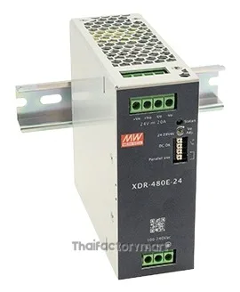 Mean Well XDR-480E-48 480W AC/DC Economical Ultra Slim Industrial DIN Rail Power Supply, 48V Output, Screw Terminal