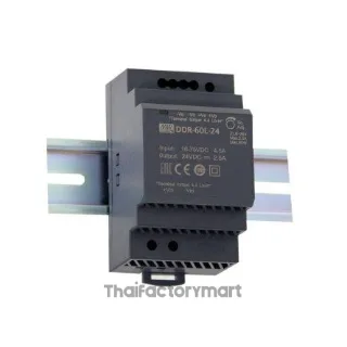 Mean Well DDR-60L-5, DIN Rail Type DC-DC Converter, 87.5%, 5V, 12A, 60W, Adjustable