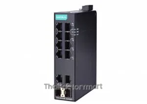 Unmanaged Gigabit Ethernet switch with 8 10/100BaseT(X) ports, 2 10/100/1000BaseT(X) or 100/1000BaseSFP ports, and -10 to 60Â°C operating temperature