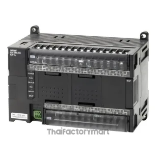 PLC, 24 VDC supply, 24 x 24 VDC inputs, 16 x NPN outputs 0.3 A, 2 x analog inputs, 10K steps program + 32K words data memory, 1 x Ethernet port