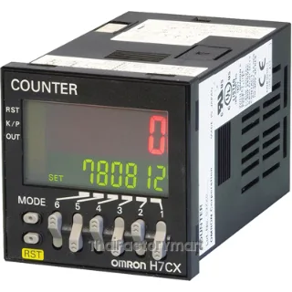 Counter, DIN48x48mm, IP66, 6 preset & 6 actual count digits, multifunction: 1-stage/2-stage/total/batch/ dual/tachometer, 2x 100mA 30VDC NPN transistor outputs, 12-24VDC/24VAC supply, 12 VDC aux supply, includes color change display function