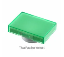 Pushbutton, illuminated, rectangular, IP65, green for LED only