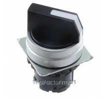 Selector A22NZ ?22, 2 position, NON-Lighted, bezel brushed metal, MANUAL, COLOR BLACK