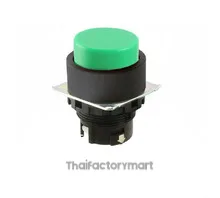 Pushbutton A22NZ 22 dia., bezel plastic, projected, momentary, cap color transparent green, lighted
